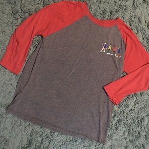 Stranger Things baseball raglan tee EUC